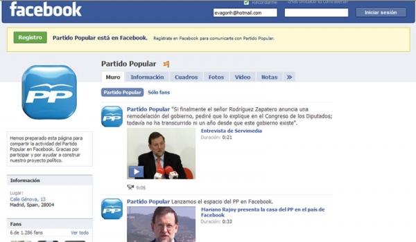 El PP ha estrenado un espacio en la red social Facebook que contará con fotografías de todos los dirigentes del partido que tienen perfil en esta red y donde el PP introducirá 